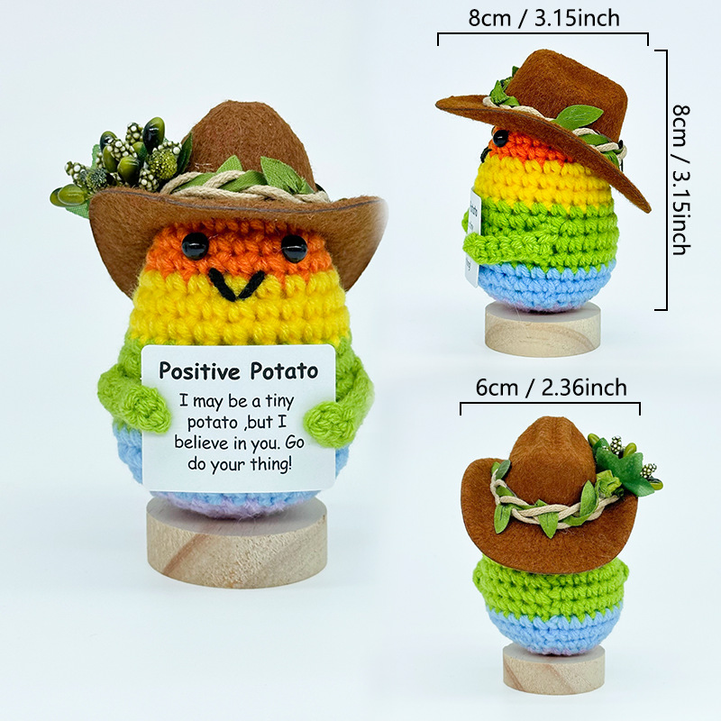 跨境爆款钩织牛仔帽玩偶情绪玩偶纯手工励志抱卡玩偶系列精美礼品详情17