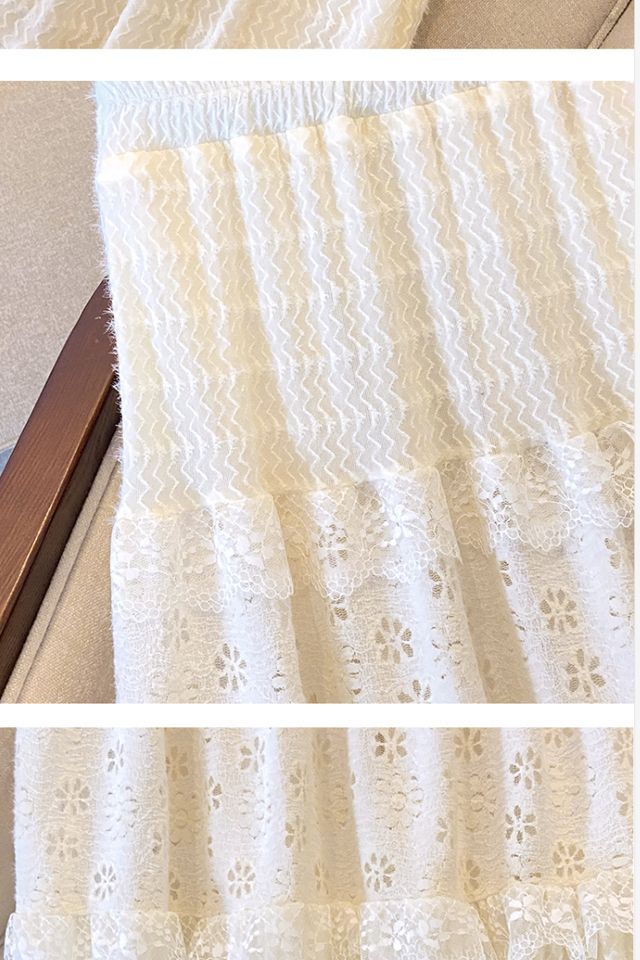 寻款法式春夏蕾丝温柔2024镂空蛋糕新款高腰拼接显瘦半身裙长裙详情14