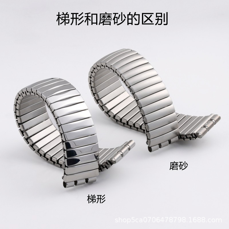 Suitable for swatch stainless steel elastic watch band, frosted silver spring elastic watch band 17mm in stock pic 7