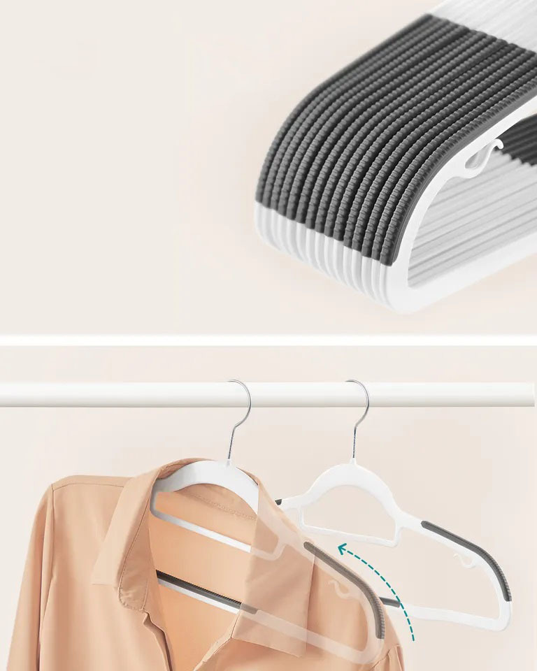 家用晾衣架挂衣衣橱无痕防滑衣服架防衣柜肩角双位批发干湿两用详情7