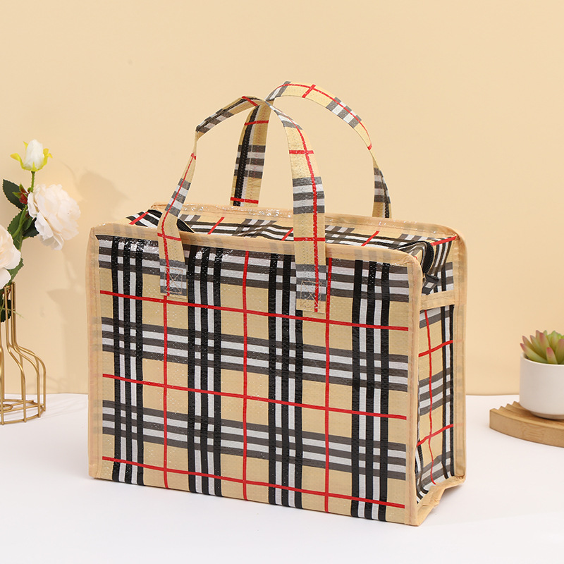 环保PP编织防水手提袋 时尚加厚衣服购物袋 家用篮子式购物袋 现货批发礼品袋 服装店专用购物袋详情2