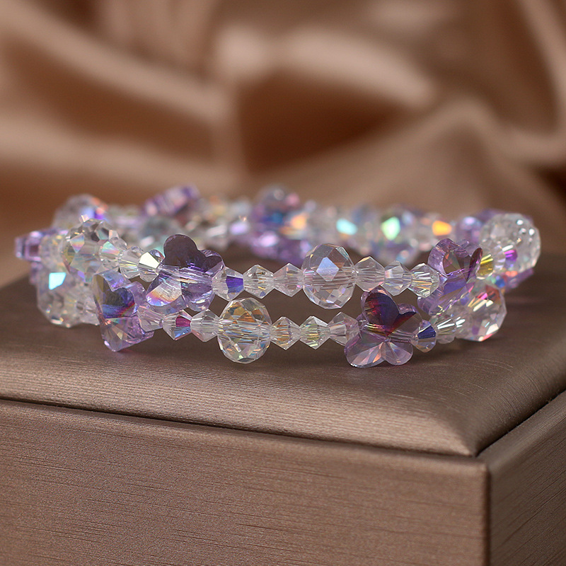 儿童水晶手链女童轻奢小众蝴蝶串珠手串学生闺蜜手环女孩生日礼物详情4