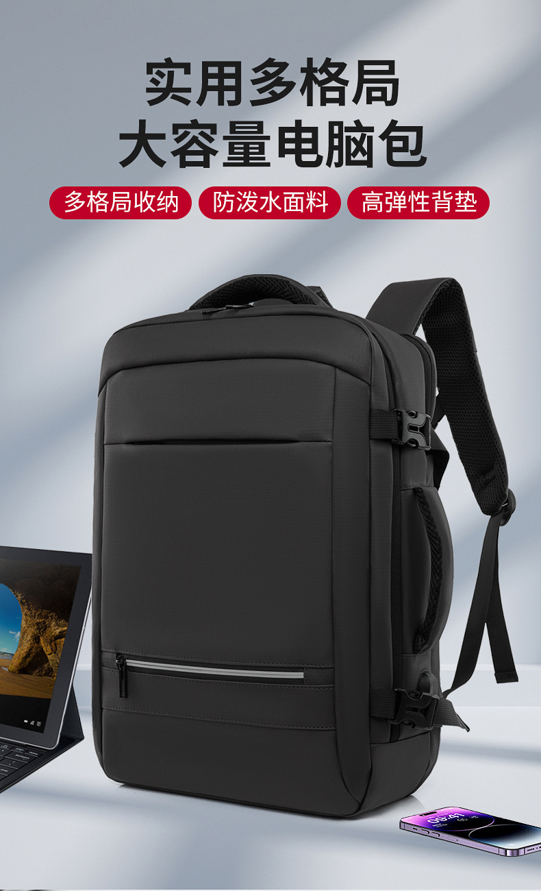 The new business backpack for men with a high-end feel, large-capacity water-resistant computer backpack, and multi-functional student backpacks are trendy pic 1