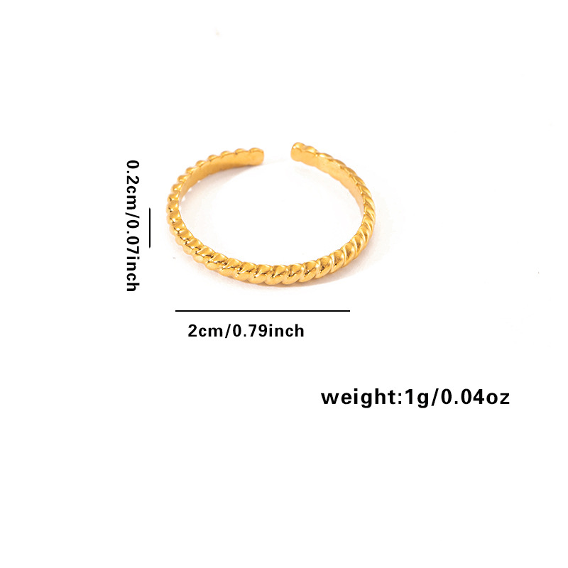 欧美时尚ins风简约钛钢戒指18k镀金不规则几何不锈钢女士饰品热销详情34