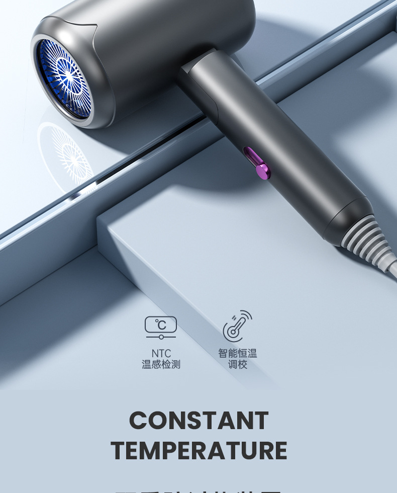 New folding household quick-drying electric hair dryer, portable hotel blue light T-shaped student dormitory hammer hair dryer pic 19