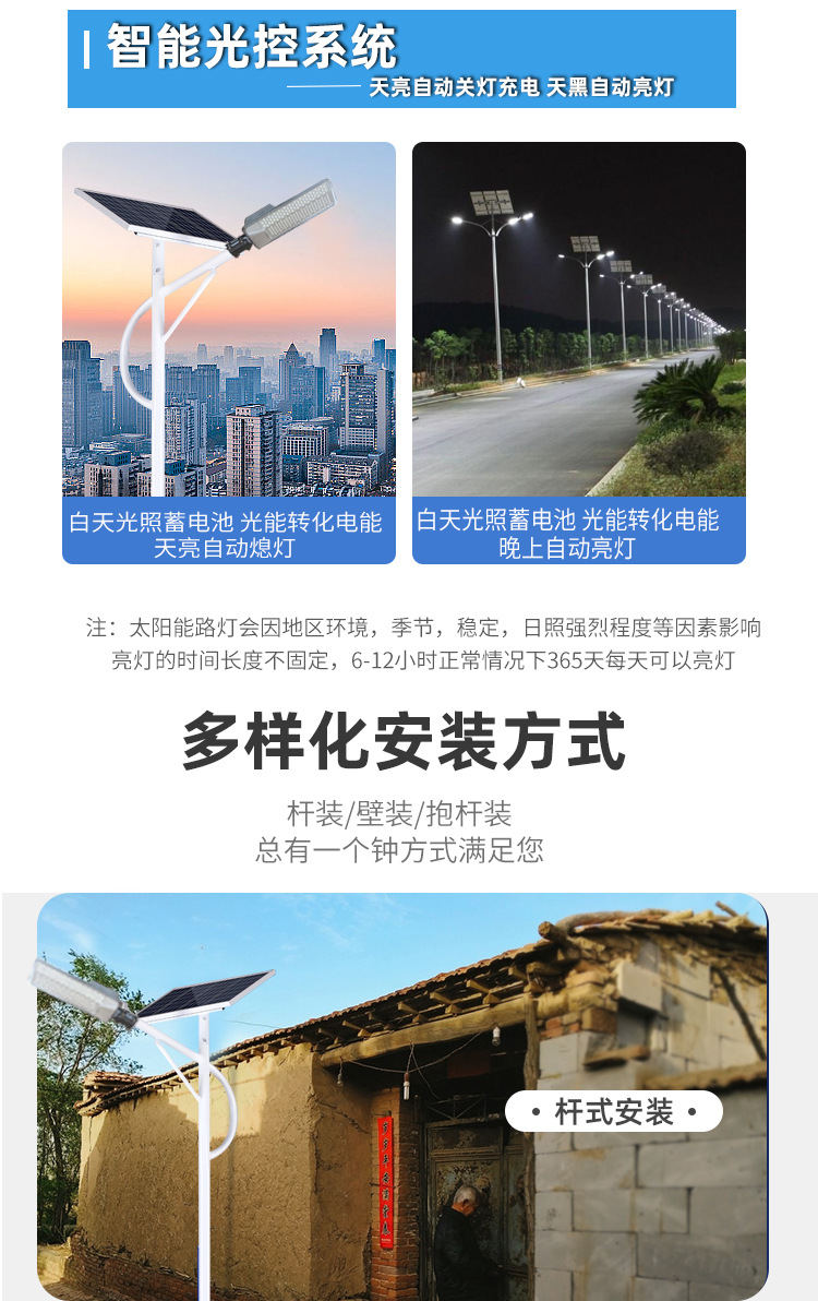 Solar light Cross-border New Outdoor Waterproof High-Power Ultra-bright Solar Lamp Courtyard Solar Street Lamp pic 11