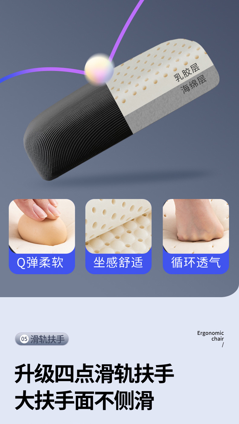 Office chair, comfortable computer chair, home swivel chair, study conference chair, backrest mesh chair, headrest chair, ergonomic chair pic 15