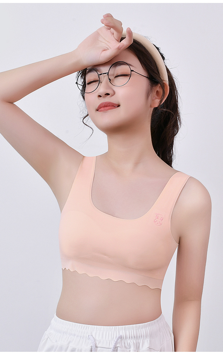 初中生高中生运动防震背心少女文胸女学生发育期无痕一体舒适透气详情15