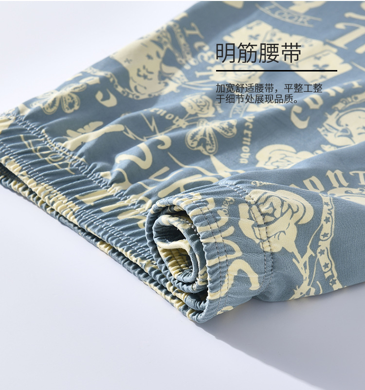 阿罗裤男士内裤纯棉宽松居家短裤肥佬睡裤棉质大裤衩男士四角内裤详情9