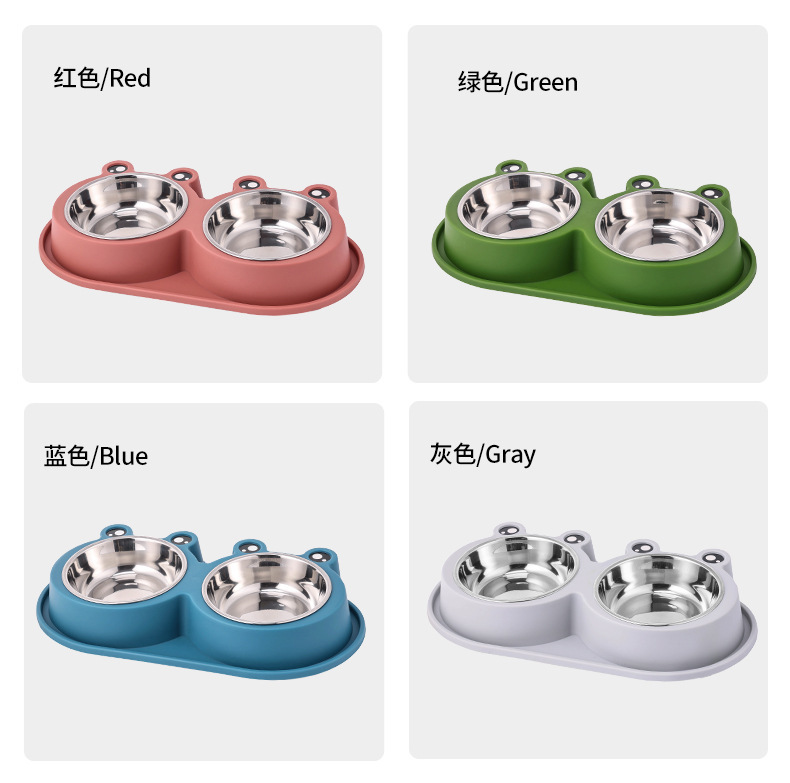 新款批发卡通小号青蛙碗不锈钢碗宠物猫猫狗吃饭喝水碗防滑防打翻详情11