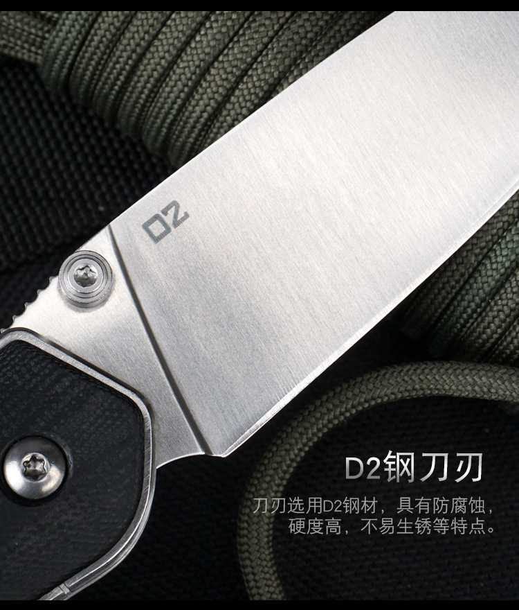 Outdoor folding knife D2 steel knife G10 handle in stock, 1-piece consignment on AliExpress pic 5