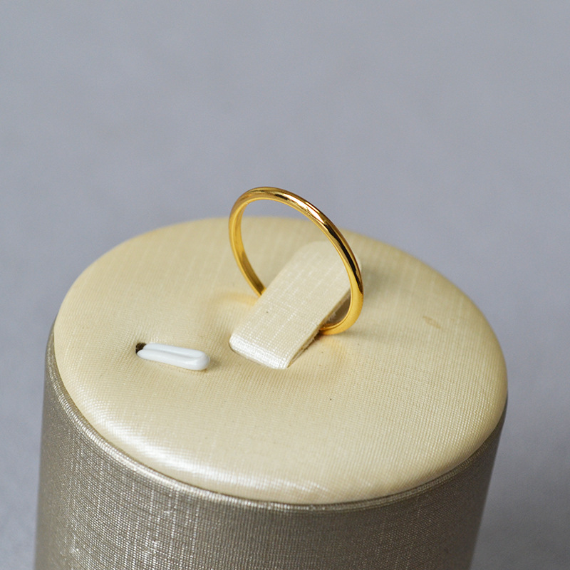 日韩简约素圈波浪曲线黄铜镀金INS风纤细叠带时尚个性戒指食指戒详情6