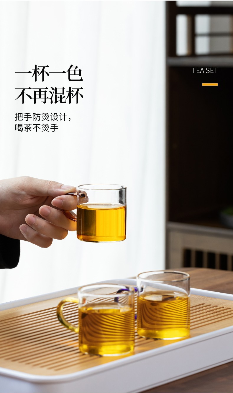 Lazy person semi-automatic palace lantern tea set, glass Japanese tea brewer, magnetic household Gongfu tea brewing set gift box pic 14