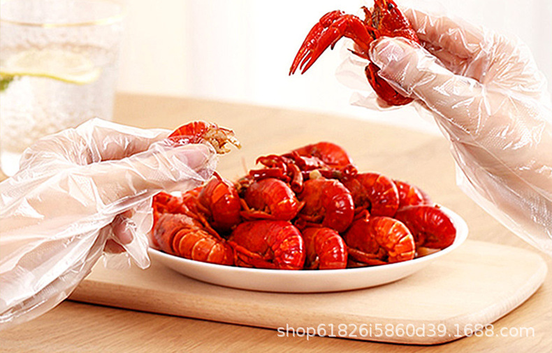 和平牌一次性护手PE高弹手套家务烘焙餐饮厨房用环保耐用手套批发详情2