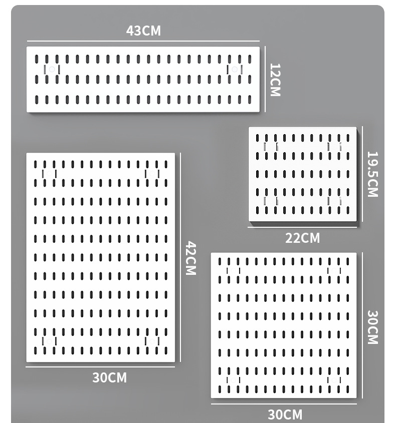 墙面全配件洞洞板收纳墙电竞房工具房厨房免打孔挂篮挂钩隔板支架详情17