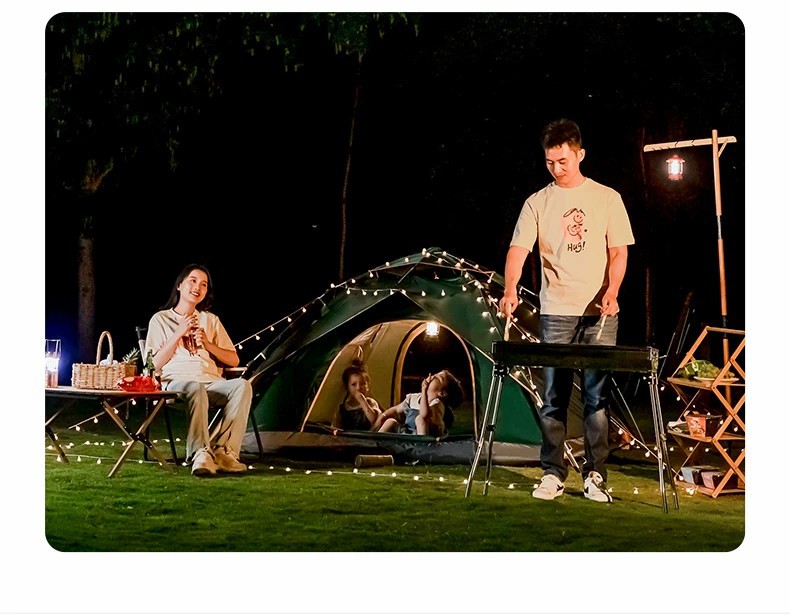 Outdoor quick-opening fully automatic tent for 3-4 people, portable folding rainproof double-layer camping tent pic 18