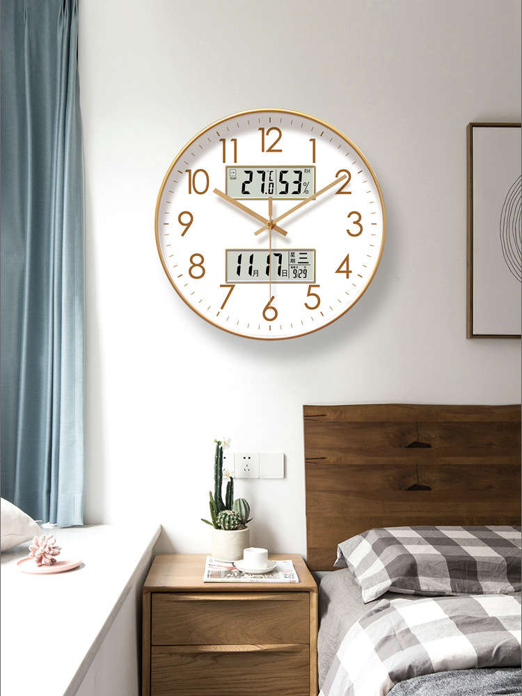 易普拉6514钟表挂钟静音扫秒钟客厅家用简约钟表挂墙石英钟挂表详情31