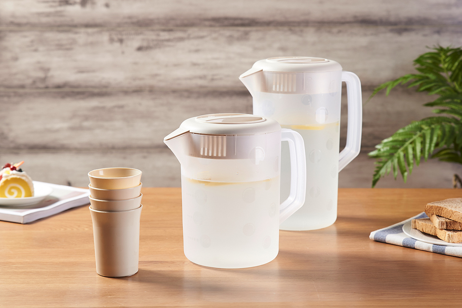 冷水壶家用耐高温水杯大容量泡茶高颜值塑料壶创意一壶四杯茶具详情7