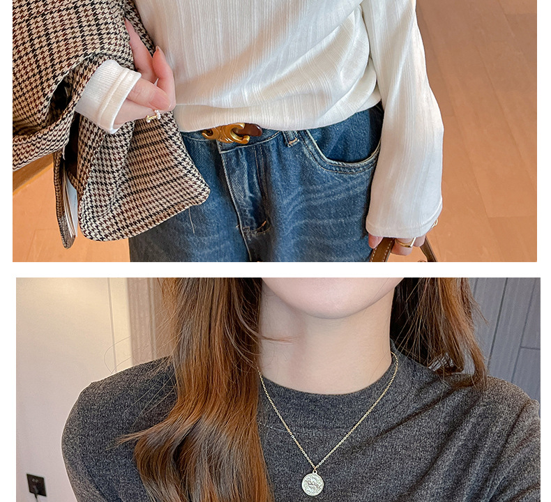 秋冬季磨毛椰绒小立领正肩内搭打底衫女德绒可外穿高级感上衣t恤详情23