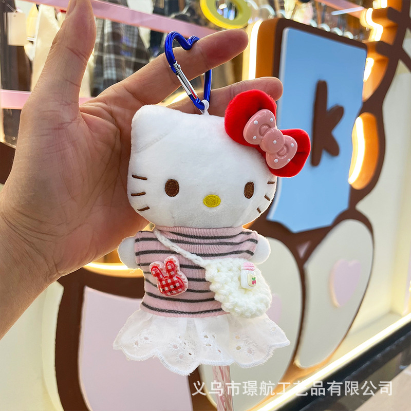 【 Genuine 】 New original hellokitty small pendant plush doll kt figurine secondary creation bag pendant pic 8