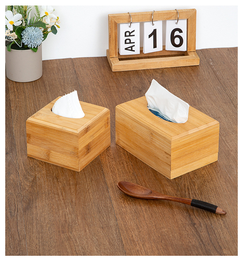 现货竹制收纳盒实木纸巾盒家用多用途抽纸盒现代简约桌面纸巾收纳详情17