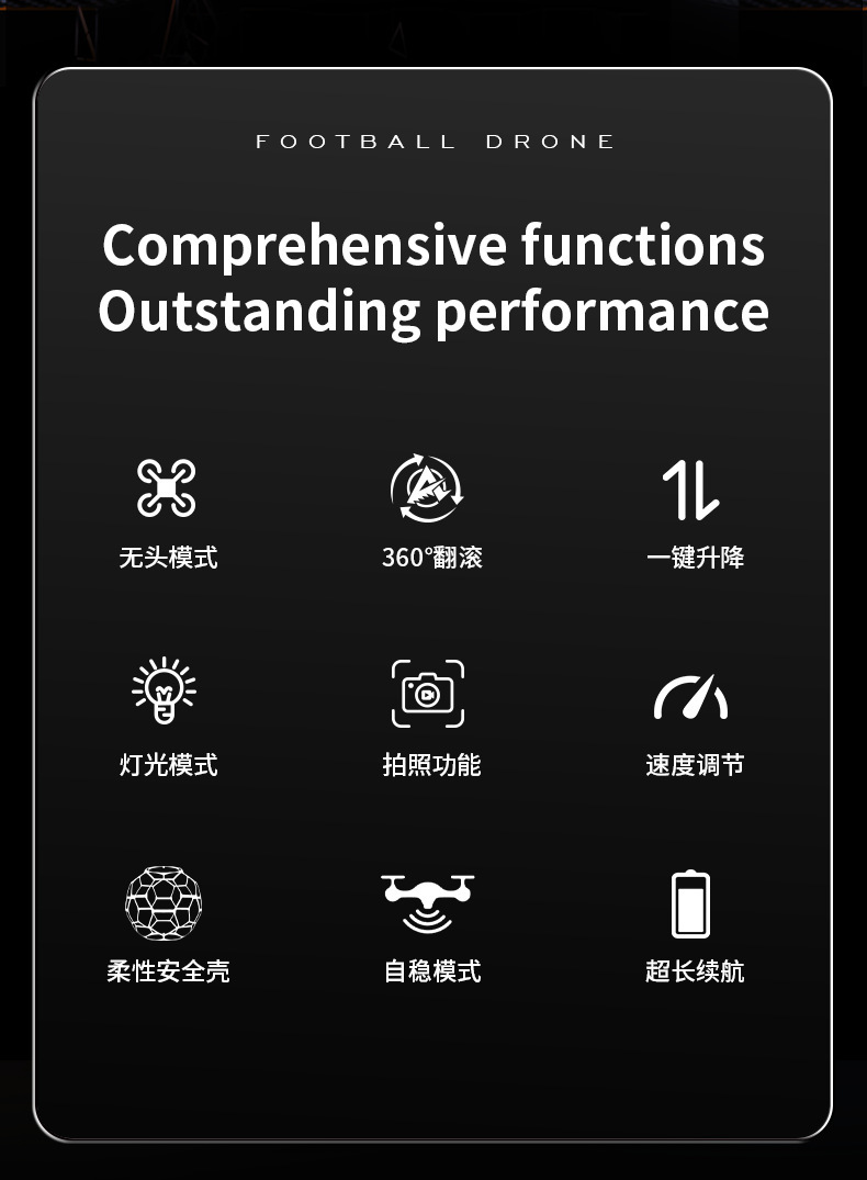 H5 Brushless football drone competition Training 7.4V-axis drone football ball-shaped remote control aircraft pic 18