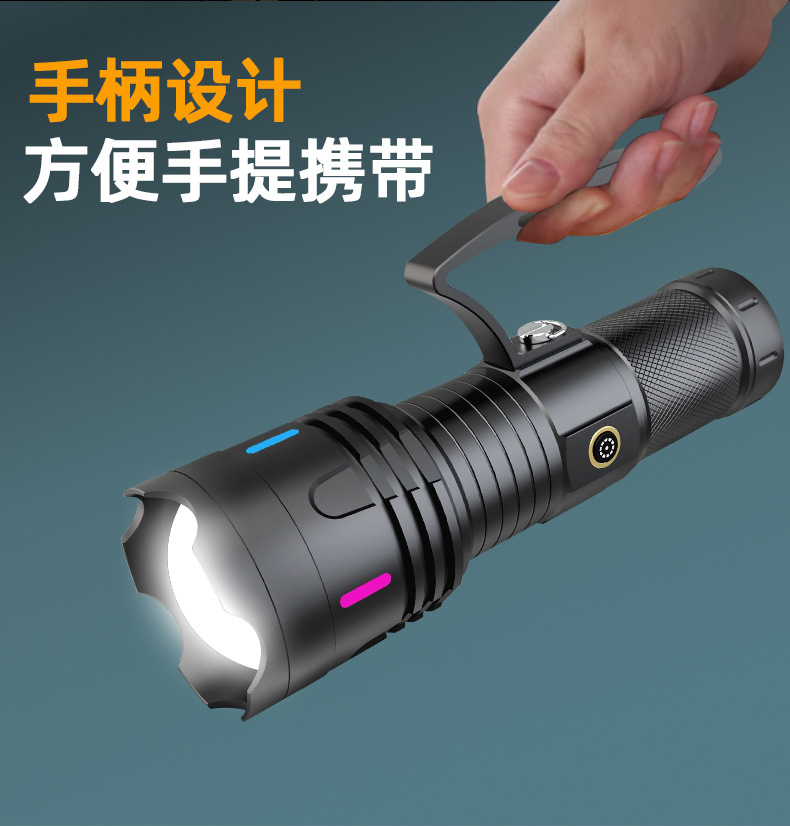 Wholesale of cross-border high-power long-range laser cannon flashlight charging LED strong light clear laser portable lamp pic 14