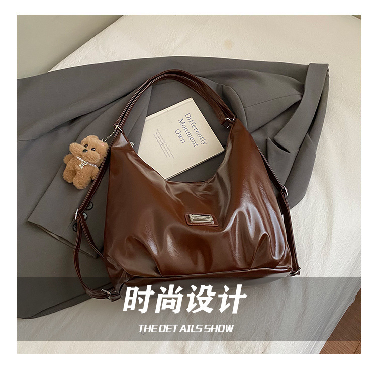 跨境复古包包女大容量百搭单肩包简约通勤托特包单肩斜挎包手提袋手拎包皮质包包详情4