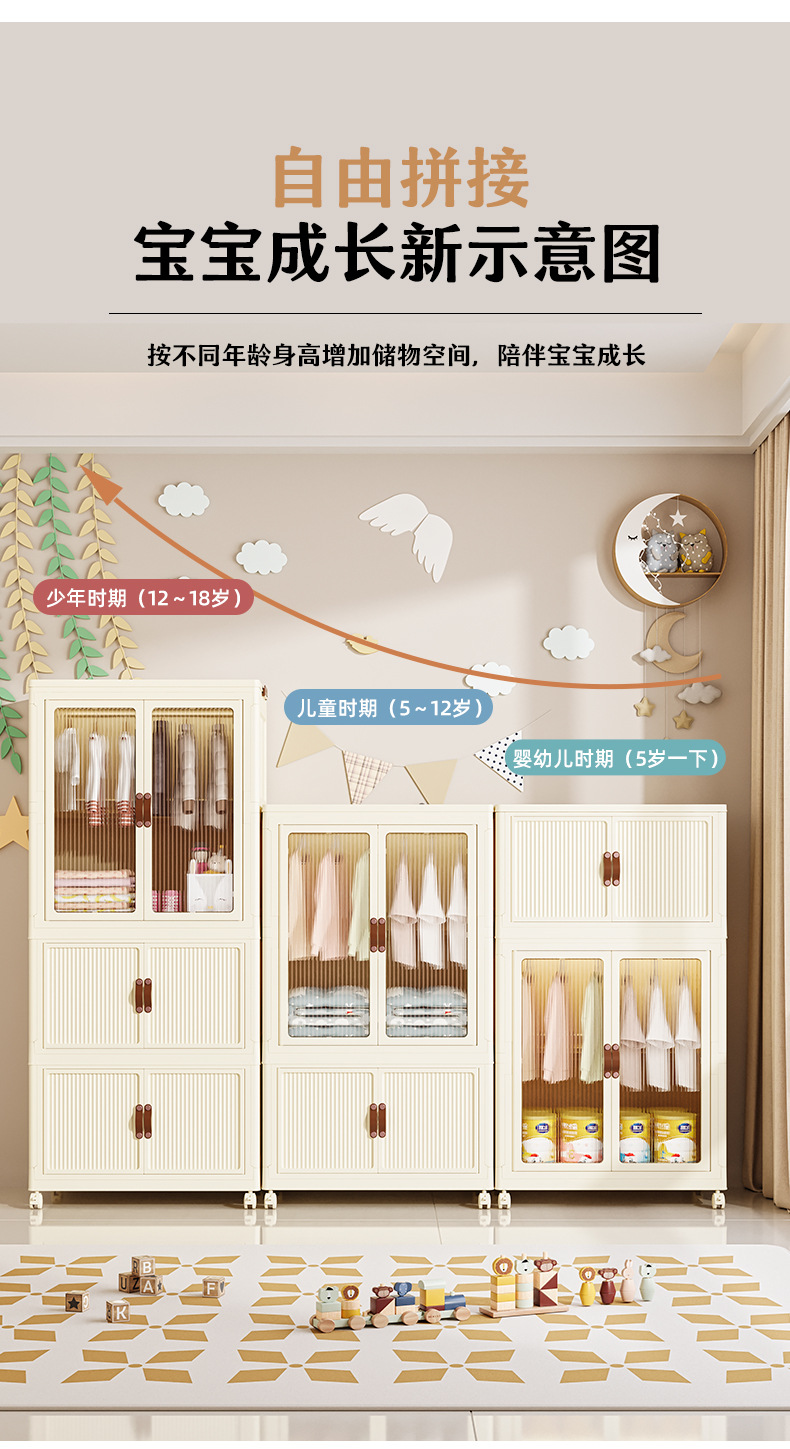 严选免安装简易衣柜家用衣服收纳柜子储物小衣橱儿童卧室出租房详情30