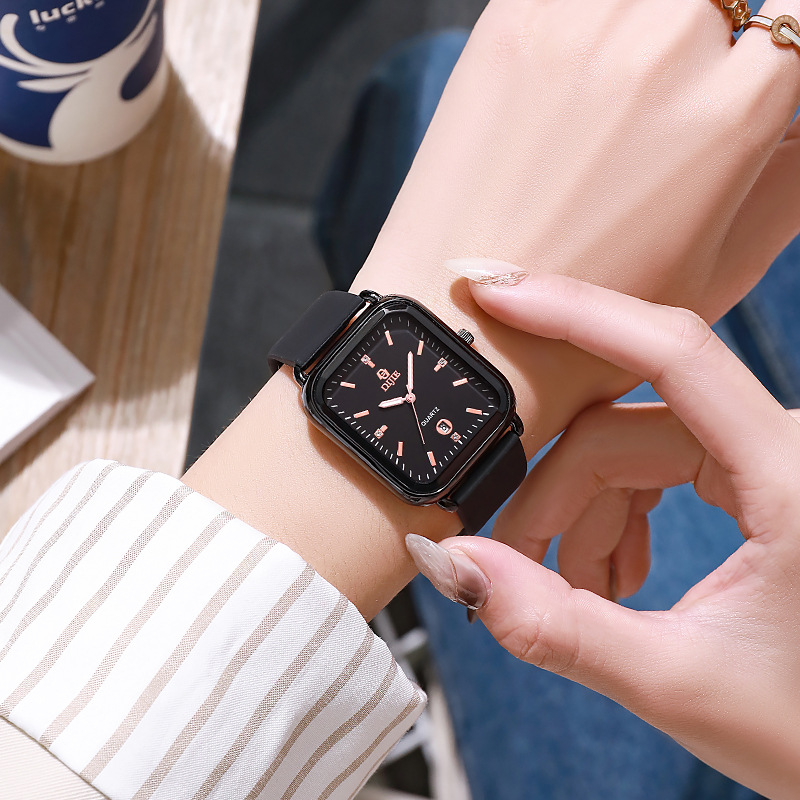 新款腕表手表女大表盘方形女表时尚轻奢防水石英小众百搭女士手表详情7