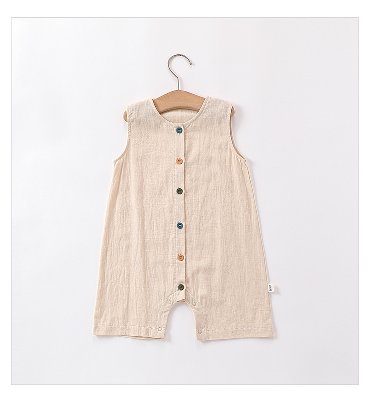Baby sleeveless one-piece suit, Class a summer thin baby clothes, breathable pure cotton rocking clothes for boys and girls pic 15