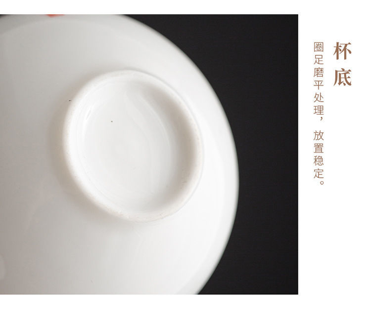 羊脂玉瓷品茗杯陶瓷茶杯茶具日式龙蛋杯功夫白瓷单杯主人杯喝茶碗详情21