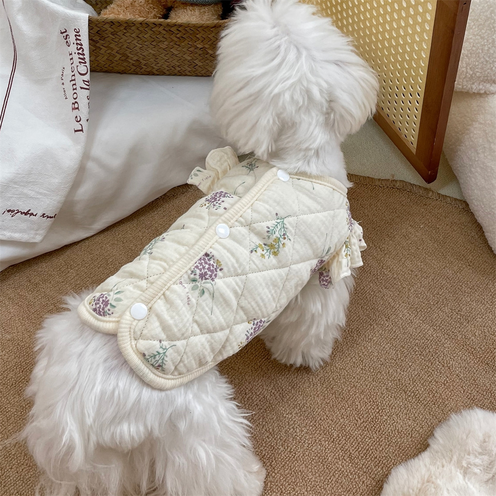 飞袖纱布宠物衣服加棉家居服小型犬小狗狗秋冬装保暖小猫咪猫衣服详情21