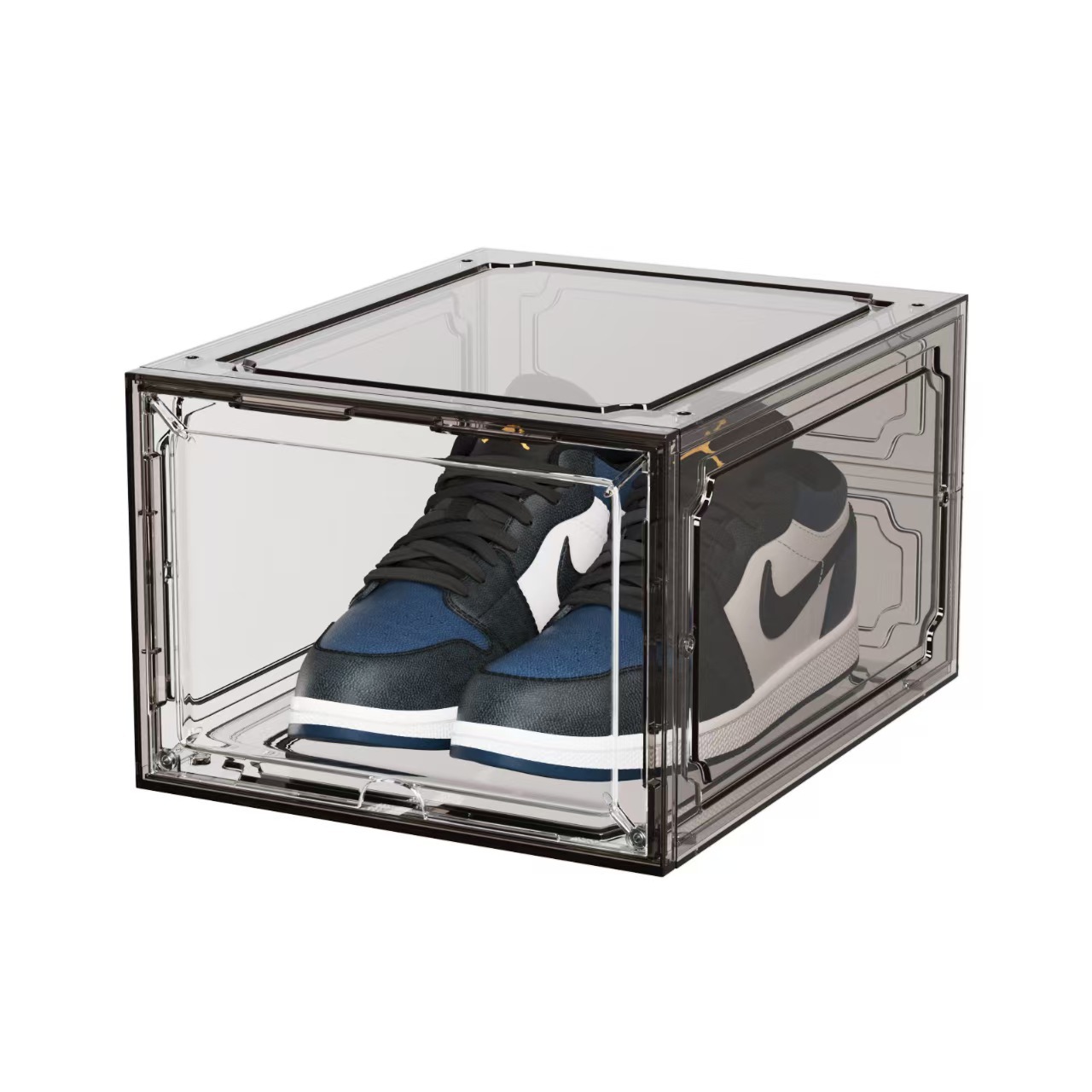 Acrylic transparent shoe box storage box, plastic basketball shoe cabinet, sneaker storage box, display cabinet, shoe storage wonder, easy to install pic 9