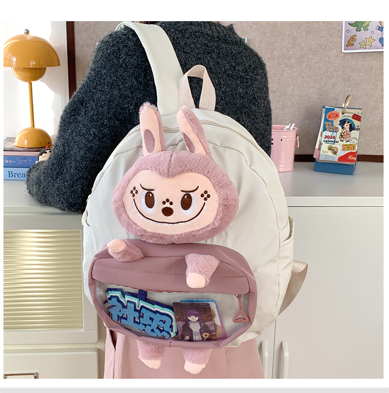 可爱拉布布少女双肩包新款卡通创意玩偶背包萌趣软妹休闲学生书包详情6