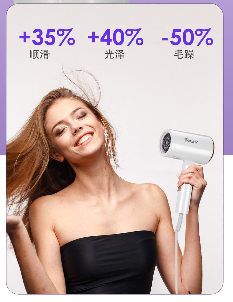 HATTEKER cross-border new type hair dryer, household foldable hair dryer, student dormitory, hair salon multi-speed adjustable hair dryer wholesale pic 9
