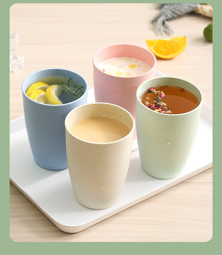 小麦秸秆杯子大肚杯简约水杯牛奶杯大容量漱口杯咖啡杯酒店刻字杯详情7