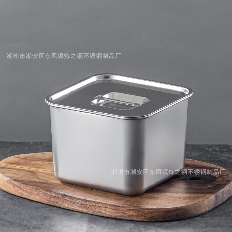 不锈钢方形味盅带盖厨房猪油盆商用佐料收纳调味罐火锅店调料盒详情14