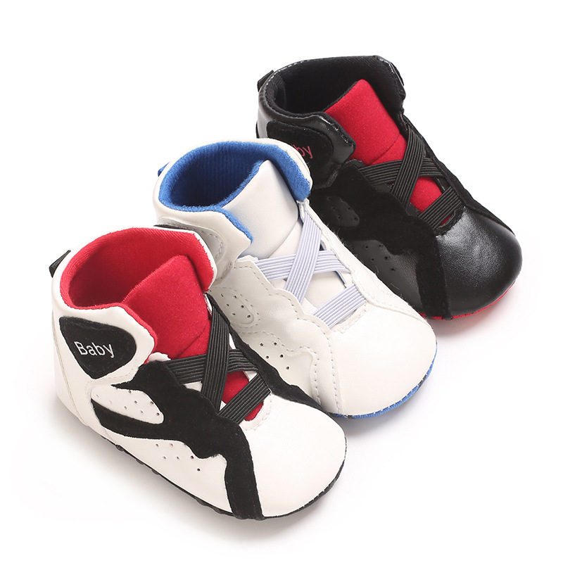高帮婴儿鞋春秋0-1岁宝宝PU软底婴幼儿运动鞋详情3