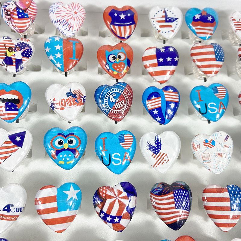 跨境新款美国独立日LED灯发光戒指庆祝爱国派对发光玩具手指灯详情7