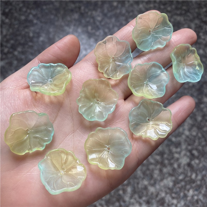 琉璃22*24mm立体圆荷叶diy古风发簪玉簪花叶子荷花步摇材料配件详情15