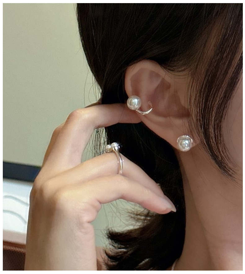 S925 sterling silver Korean version pearl ring with a niche design sense. Wholesale of the InstagS-style ring by a Korean blogger pic 6