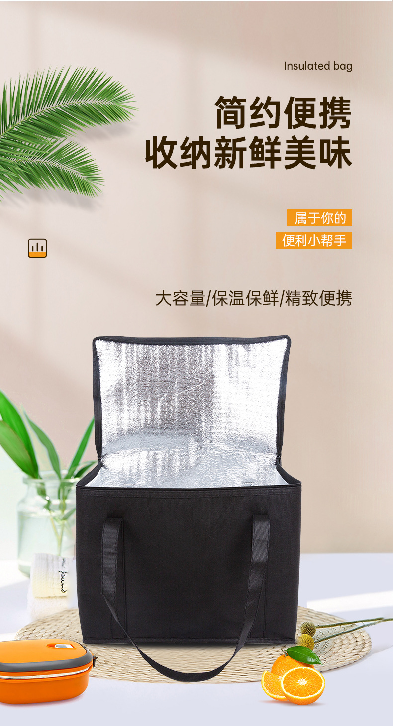 跨境专供无纺布保温袋大容量加厚冰包保鲜保冷外卖保温包批发详情3