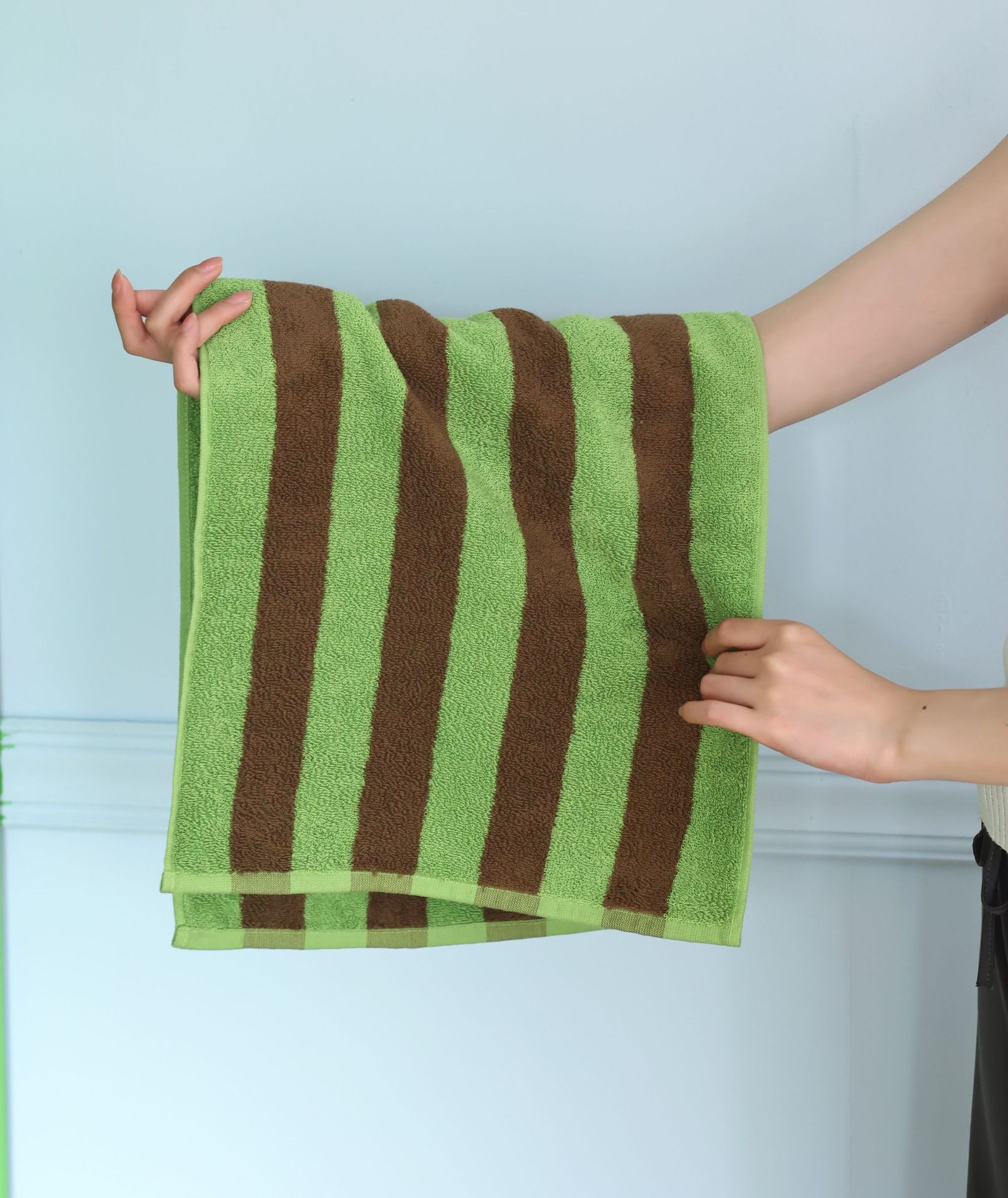 Sen fine striped retro style all-cotton towel, combed cotton Class A simple combed cotton towel, bathroom absorbent bath towel pic 19
