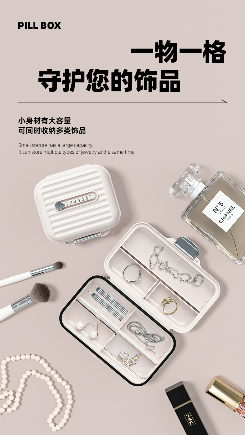 Portable medicine box dispensing box, 7-day one-week portable small dispensing device, compartments for pills, jewelry storage and sealing box pic 16