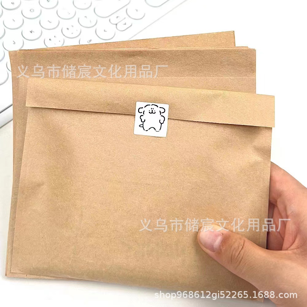 Ins-style blank kraft paper bags, card packaging materials, small card sleeves, notebook materials packaging, gift packaging bags pic 3