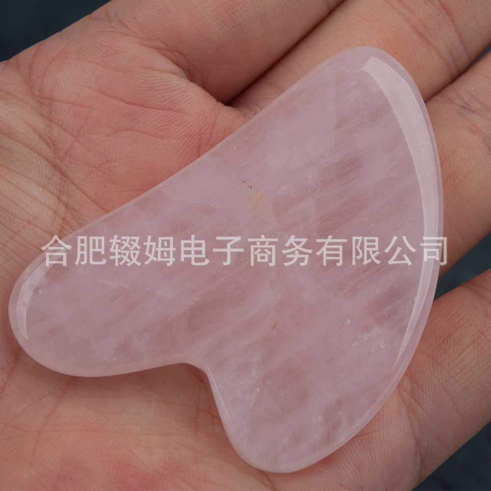 粉晶玉石厂家刮痧板粉水晶绿东陵面部脸部美容刮痧颈椎腿部全身详情42