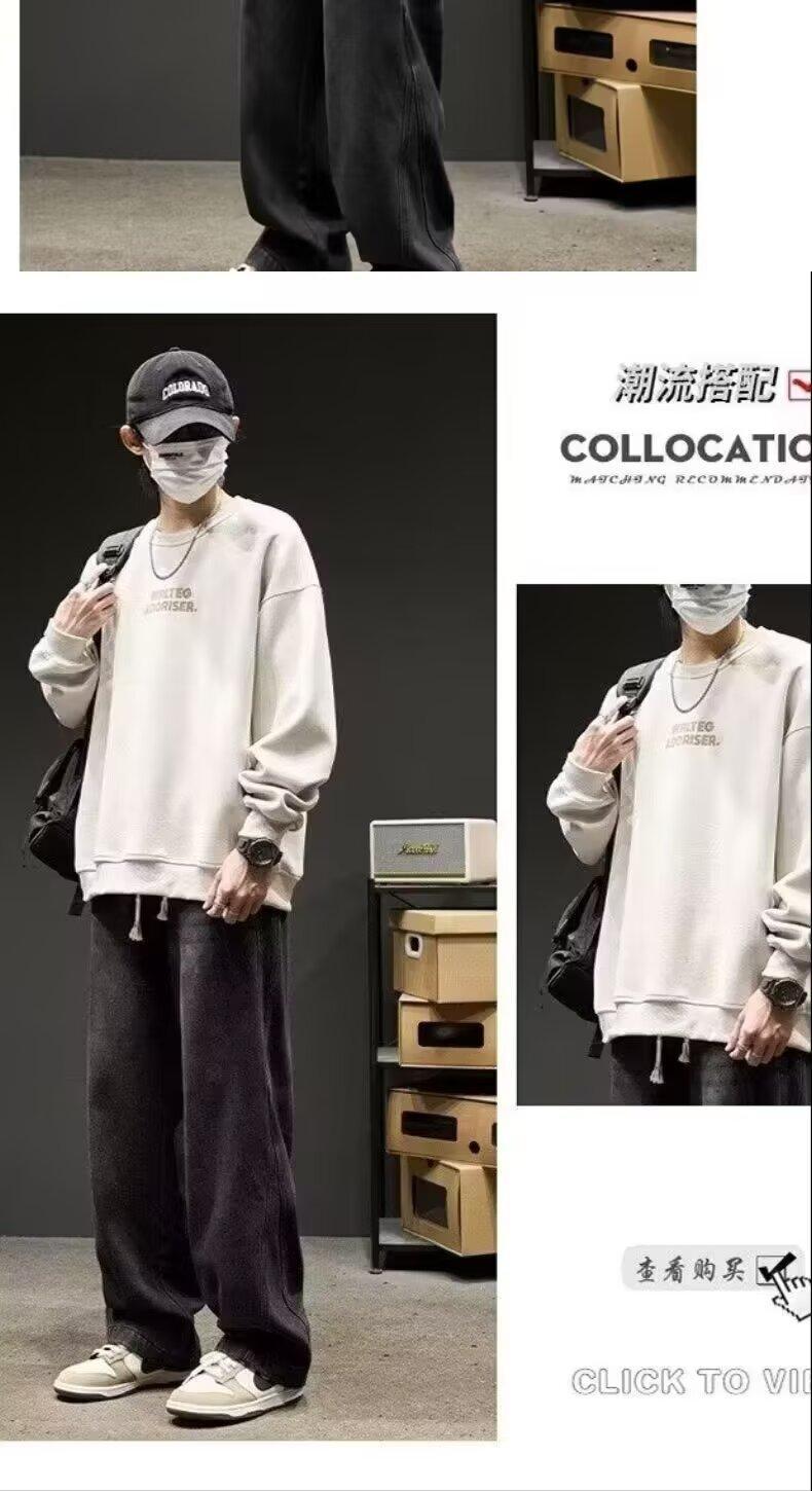 High street fashion brand straight-leg pants for spring and autumn, American vibe pants, loose casual long pants, three-bar jeans for boys pic 16