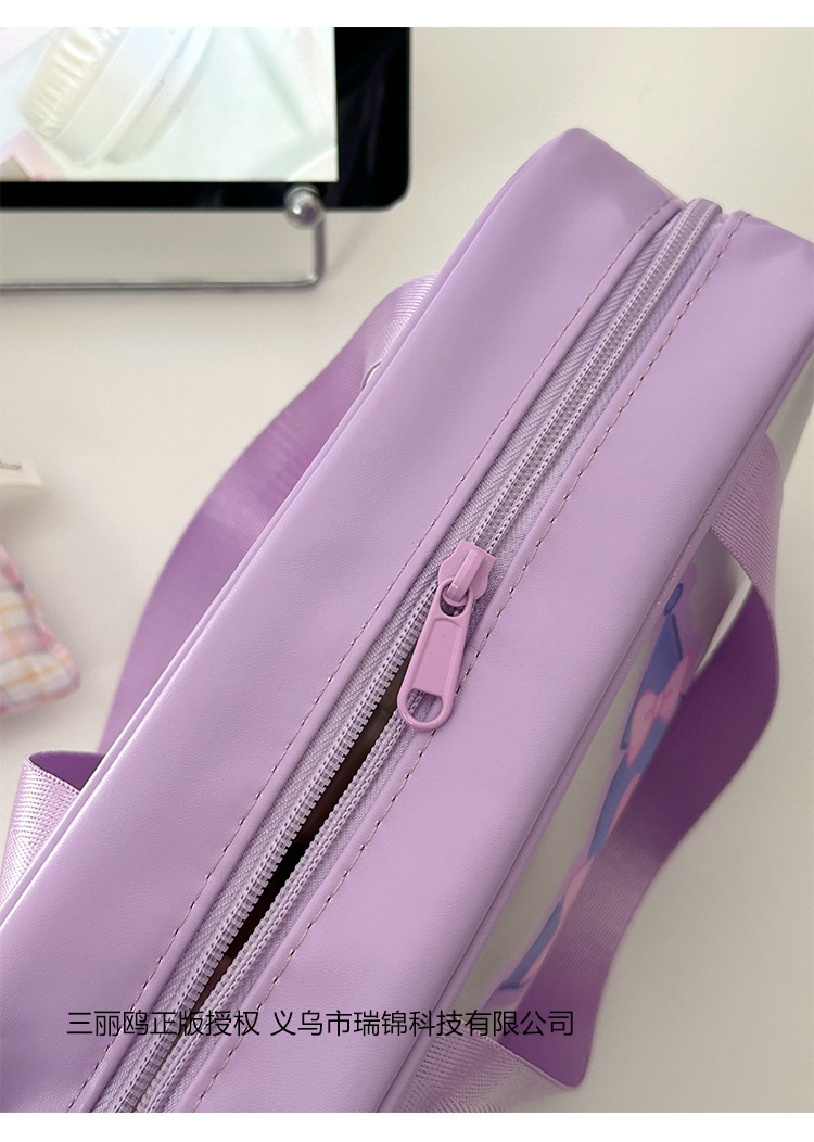 Sanrio officially authorized semi-transparent makeup bag, cute Kuromi makeup bag, portable hand-held small bag wholesale pic 9