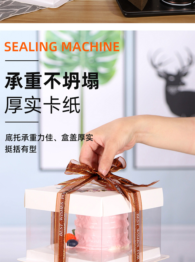 Wholesale 46810-inch double-layer transparent birthday cake box, raised cake box, Barbie doll square packaging box pic 17